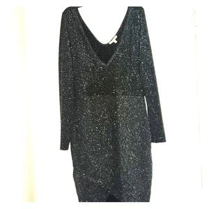 Silver and black dress.